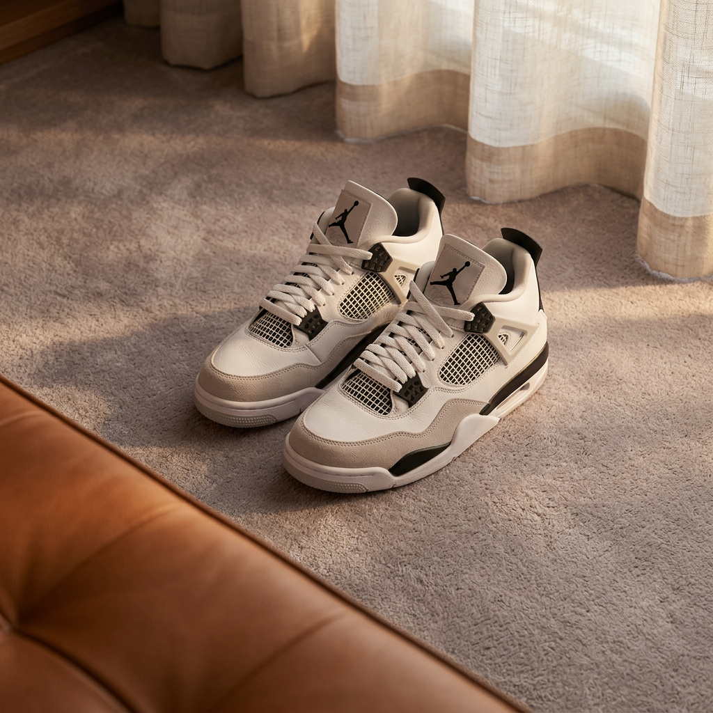 Nike Air Jordan 4 Retro M - White/Black/Neutral Grey