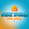 STAY HOME and pla Logotype