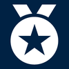 Gold Medal Squared Volleyball Logo