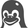 Laptop met Linux Logotipo