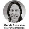 Gunde Svan som ursprungsamerikan Logotype