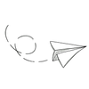 Paper Airplane Hand-Drawn Files Logotype