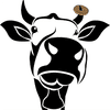 Cow Eating Donuts Trivia Logotype